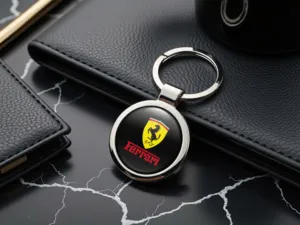 Ferrari Schlüsselanhänger Herren Stabil Metallisch Look